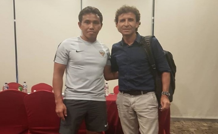 Luis Milla bersama Bima Sakti