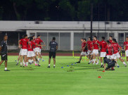 Latihan Punggawa Timnas Indonesia jelang Laga Pamungkas Melawan China di Stadion Madya Jakarta