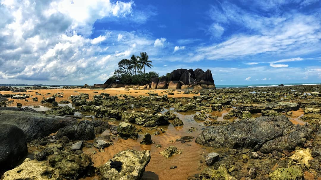 Pantai Temajuk saat surut (Instagram/nazarudin_23)