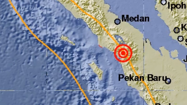 Gempa di Tapanuli Utara. (Foto/Twitter BMKG)