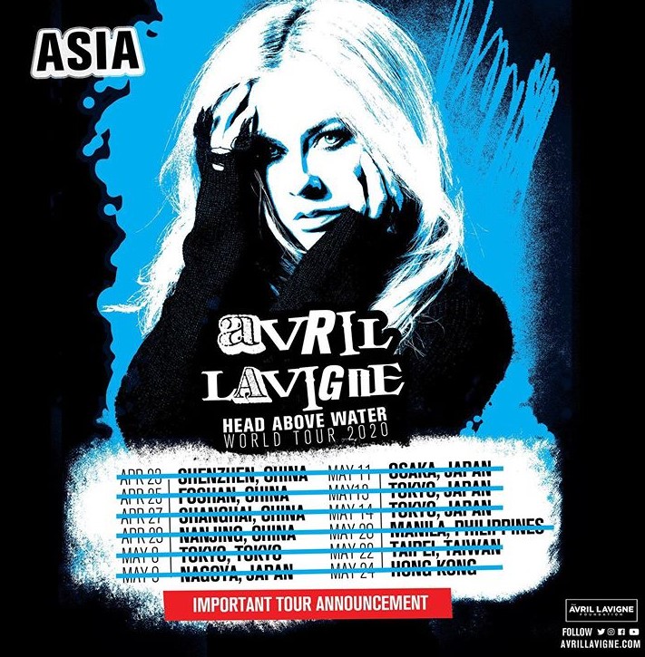 Avril Lavigne terpaksa membatalkan konser di lima negara di Asia (foto: Instagram/@avrillavigne)