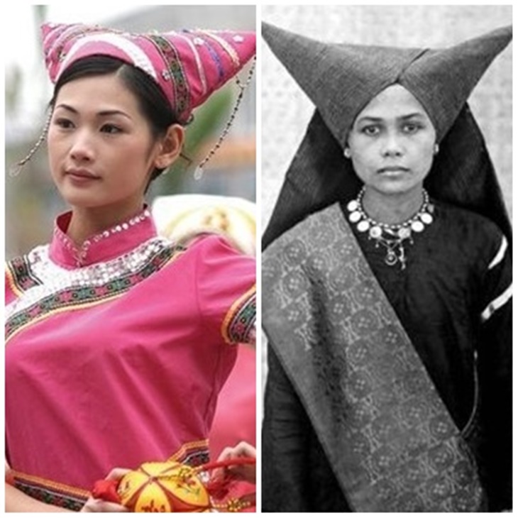 Zhuang girl. (Foto/id.pinterest.com) dan Bundo Kanduang. (Foto/Asiatur Padang)