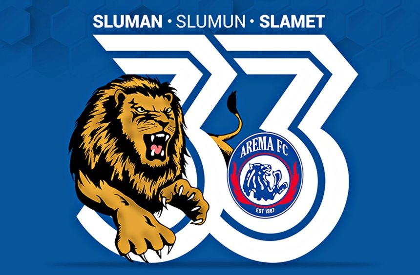 Arema FC mengusung falsafah Jawa &ldquo;sluman, slumun, slamet&rdquo; dalammemperingati HUT ke-33 klub pada Selasa, 11 Agustus 2020 mendatang. /Dok. Arema FC