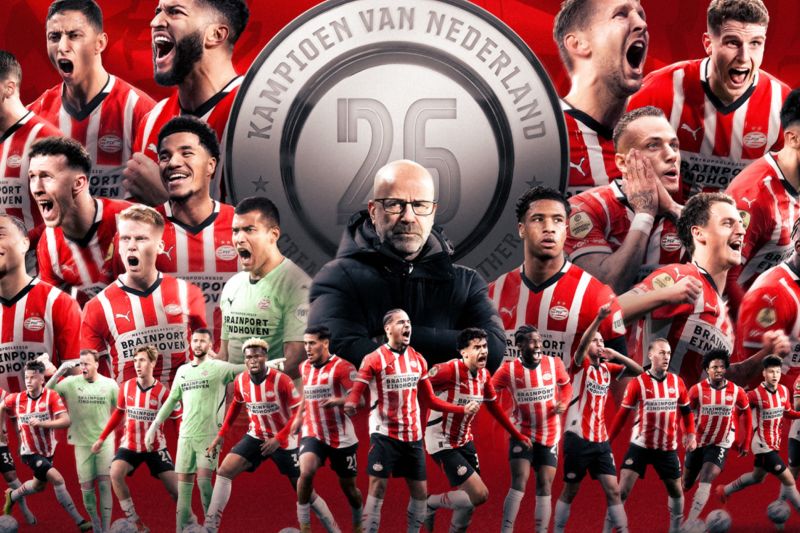 PSV Eindhoven Juara Usai Kalahkan Sparta Rotterdam 3-1, Ini Klasemen Akhir Liga Belanda