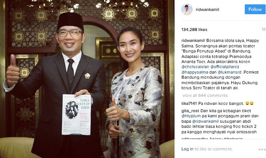 Happy Salma Memuji Wali Kota Bandung Ridwan Kamil
