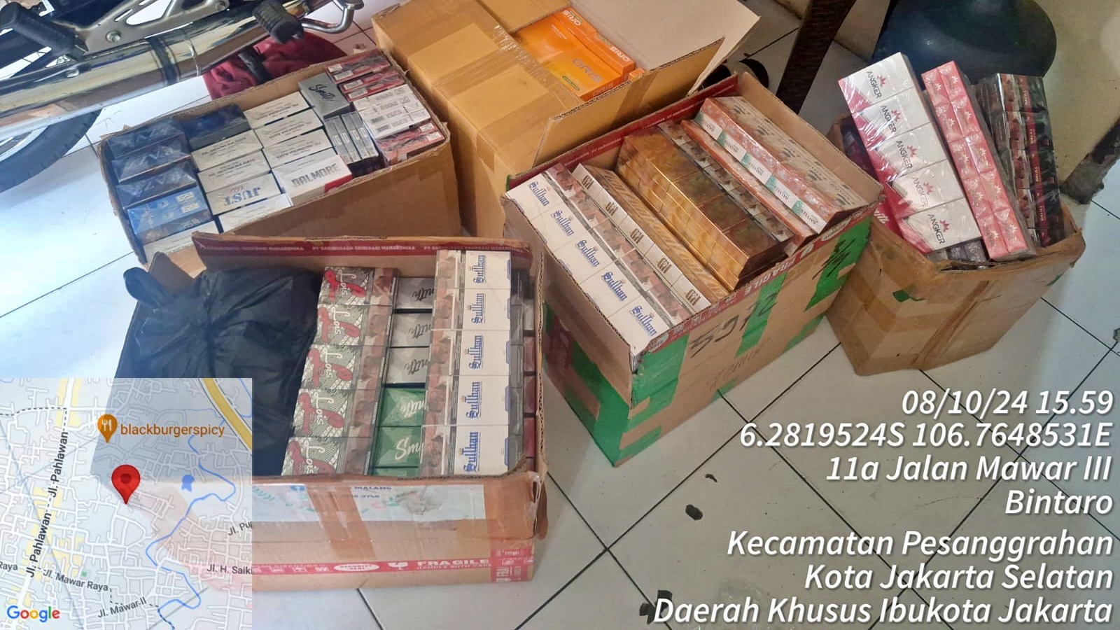 Satpol PP DKI Sita 1 Juta Batang Rokok Ilegal di Jakarta Selatan
