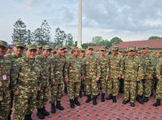 Pagi-Pagi, Para Menteri Dapat 'Menu' Baris-berbaris