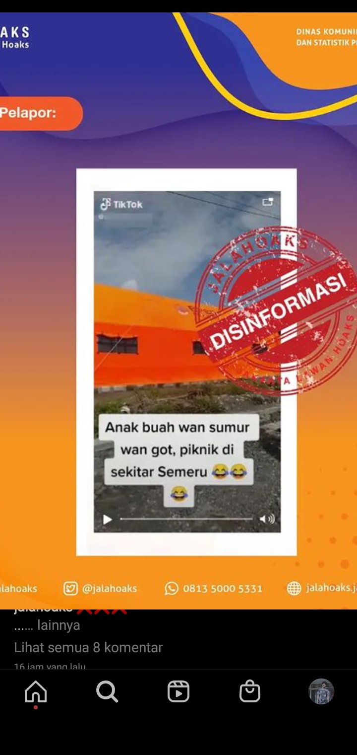 Tangkapan layar hoaks.