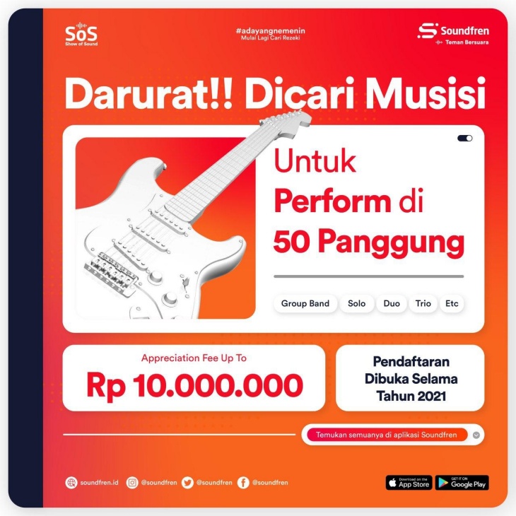 Soundfren Berbagi Rezeki untuk Pelaku Musik Lewat ‘Show of Sound’