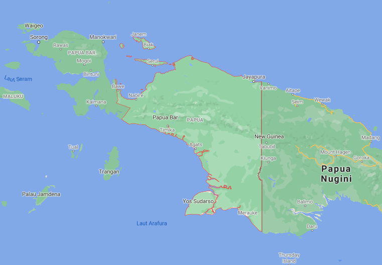 Peta Papua. (Foto: Tangkapan Layar)