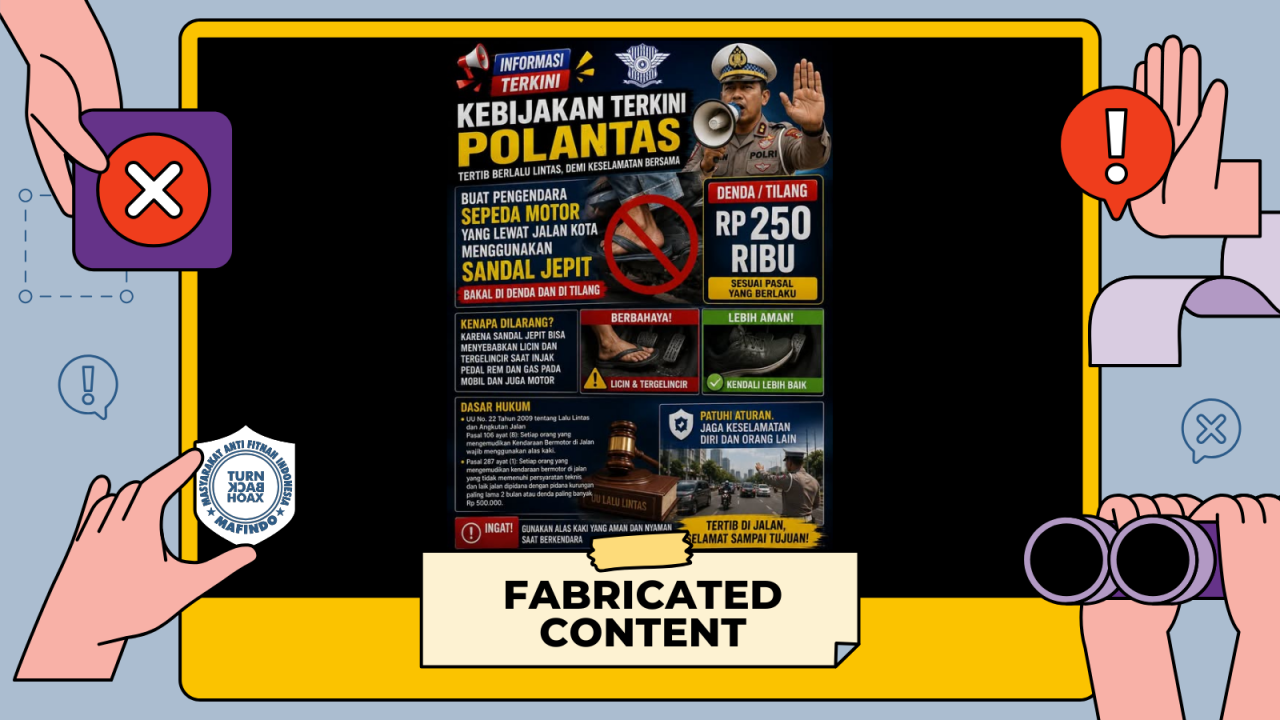 [HOAKS atau FAKTA]: Pakai Sendal Jepit saat Naik Motor akan Ditilang Polisi