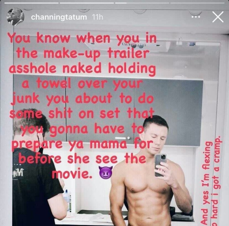 Channing Tatum. (Foto Instagram Story Channing Tatum). 