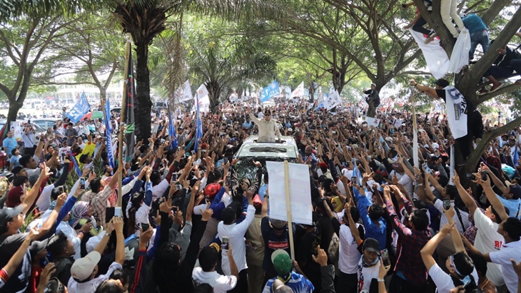 Prabowo saat kampanye di Karawang. (BPN)