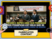 [HOAKS atau FAKTA]: Benarkah Prabowo dan Gibran Ambil Alih Pengesahan RUU Perampasan Aset?