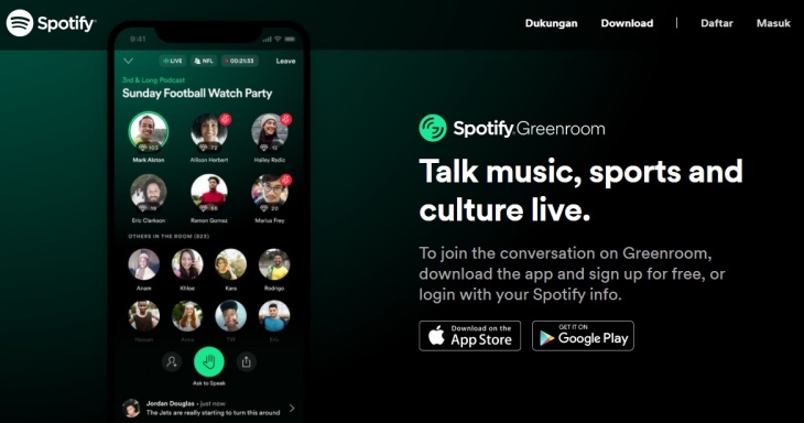 Spotify Greenroom, Aplikasi Audio Chat Pesaing Clubhouse