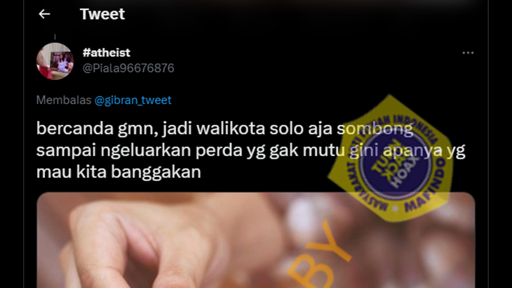 [HOAKS atau FAKTA]: Gibran Beri Rp 1 Juta untuk Warganya yang Berhenti Merokok