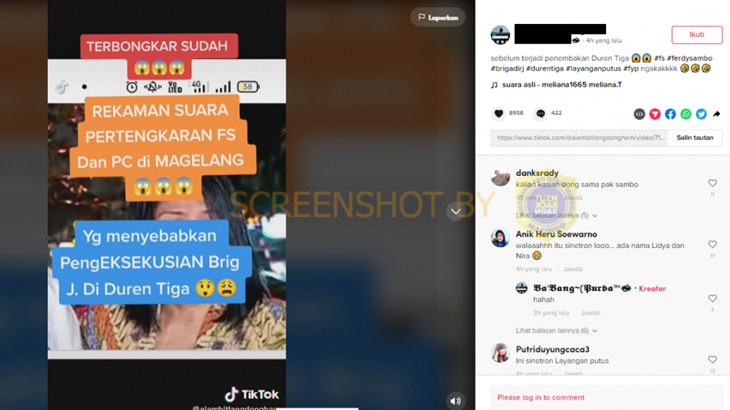 [HOAKS atau FAKTA]: Rekaman Pertengkaran Ferdy Sambo dan Istrinya Terbongkar