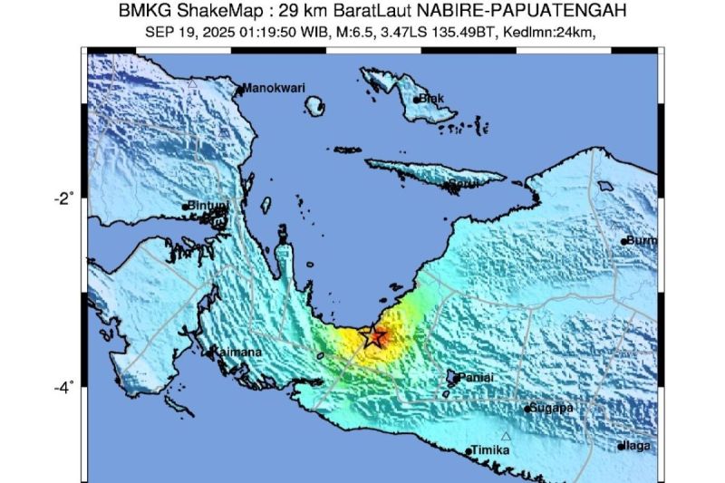Gempa Magnitudo 6,6 Guncang Nabire, Seluruh Jaringan Komunikasi Terputus