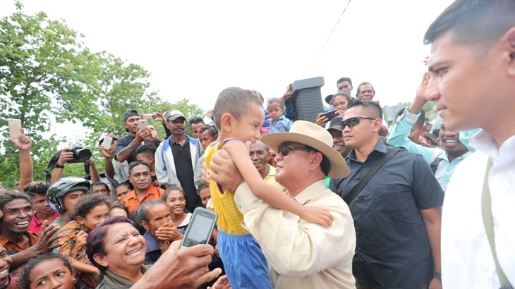 Prabowo Subianto tatkala melakukan kunjungan ke Atambua. (Foto: merahputih.com/Ponco Sulaksono)