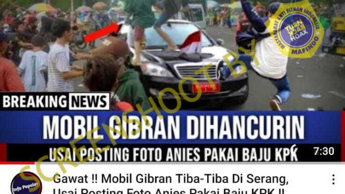 [HOAKS atau FAKTA]: Mobil Gibran Diserang