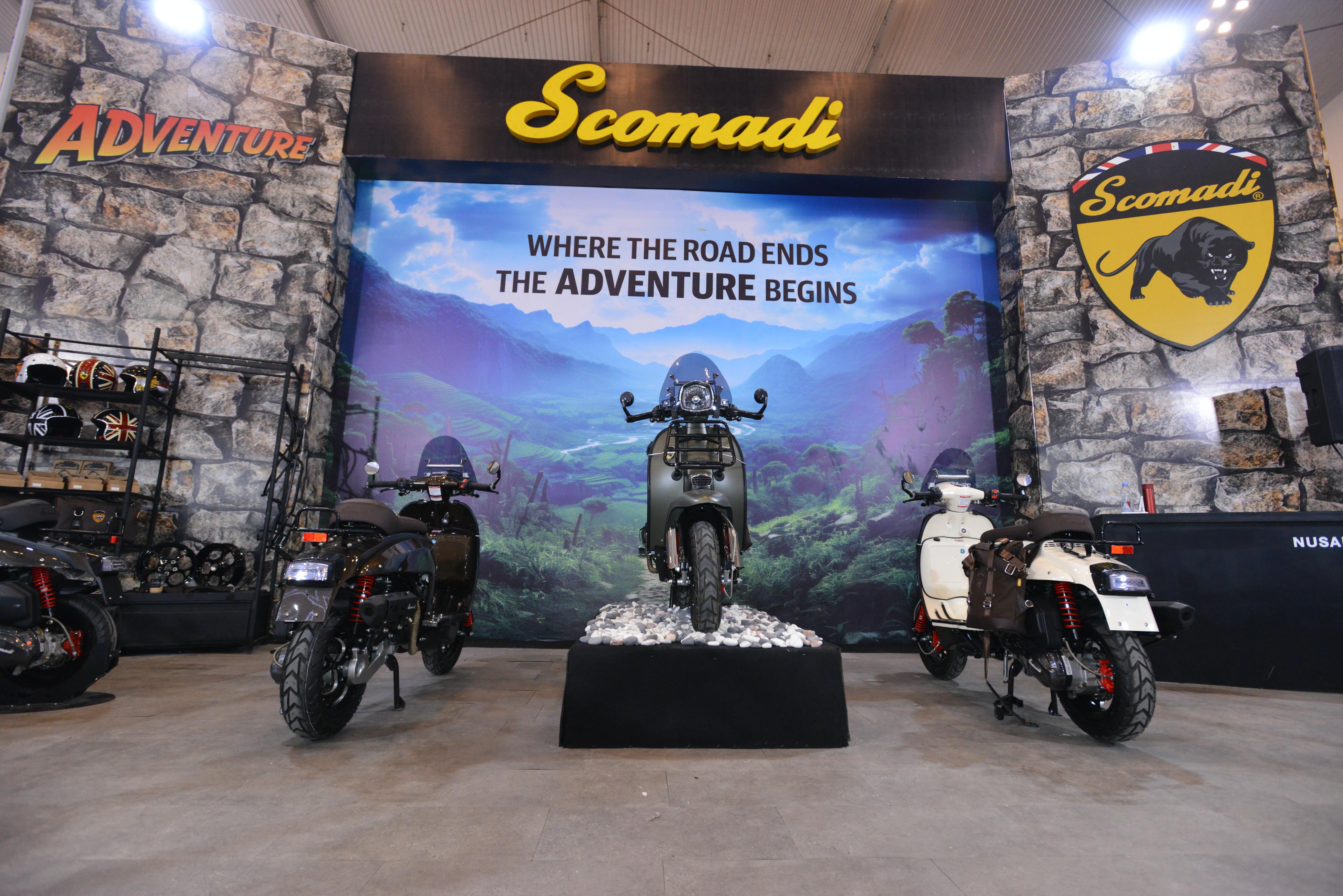 Scomadi Technica 200i Adventure Dual Shock Mejeng di IMOS 2025, Segini Harganya