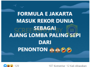 [HOAKS atau FAKTA]: Formula E Jakarta Masuk Rekor Dunia Jadi Lomba Paling Sepi Penonton