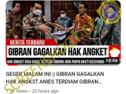 [HOAKS atau FAKTA]: Gibran Gagalkan Hak Angket, Anies Terdiam