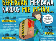 Bepergian Membawa Kardus Mie Instan