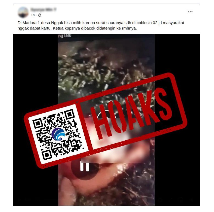 [HOAKS atau FAKTA] Ketua KPPS di Madura Dibacok Massa