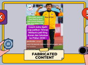 [HOAKS atau FAKTA]: Indra Sjafri Latih Timnas Sepak Bola Malaysia demi Balaskan Dendam ke PSSI yang Sudah Memecatnya