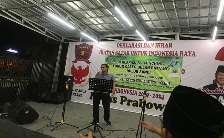 Sandiaga Uno menyambut baik dukungan Caleg PBB