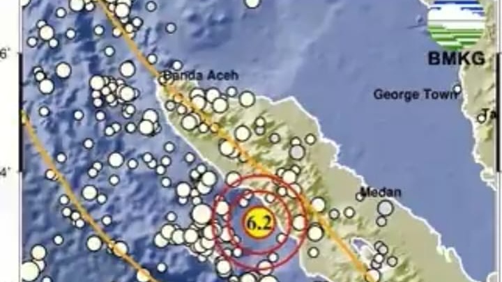 Gempa Magnitudo 6,2 Guncang Aceh Selatan, Tidak Berpotensi Tsunami