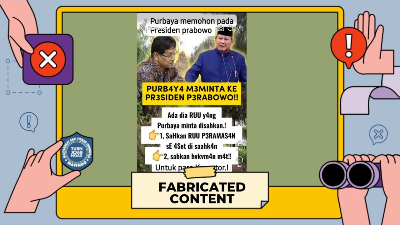 [HOAKS atau FAKTA]: Menkeu Purbaya Memohon ke Presiden Prabowo Agar Sahkan RUU Perampasan Aset dan Segera Hukum Mati Koruptor