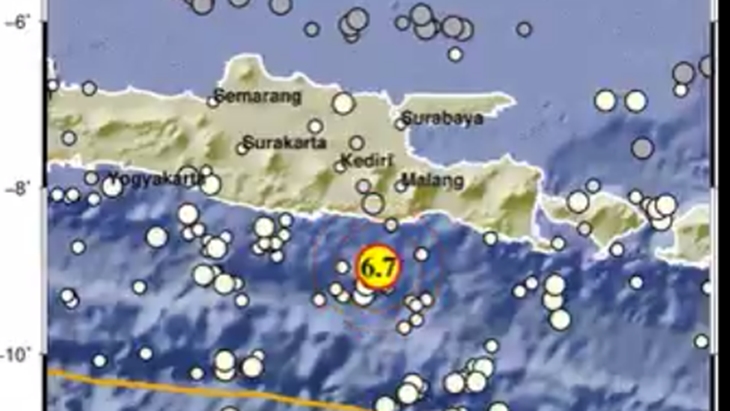 Titik gempa di Malang, Jawa Timur. (Foto: BMKG)