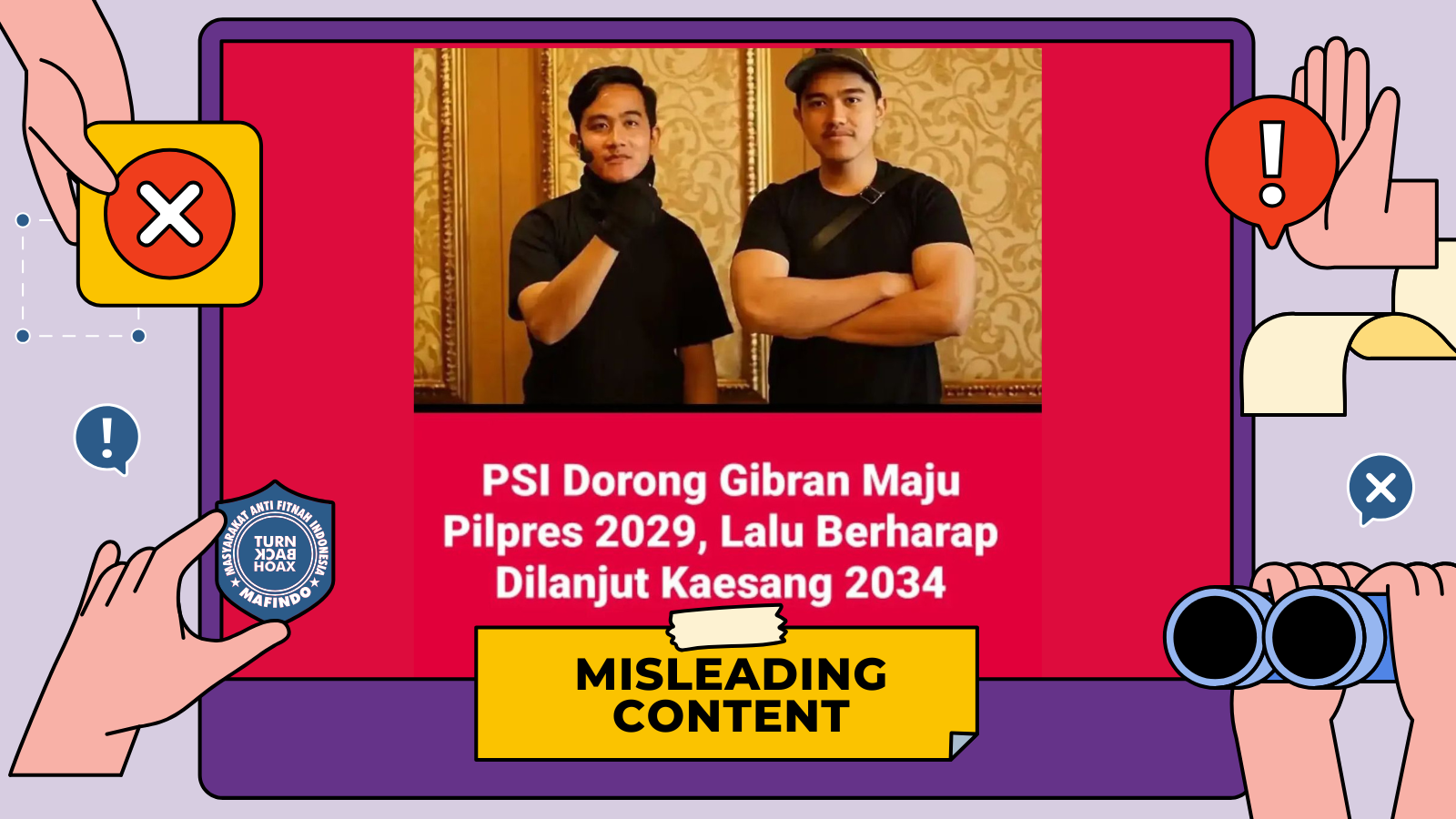 [HOAKS atau FAKTA]: PSI Usung Gibran-Kaesang Duet Capres-Cawapres Pilpres 2029