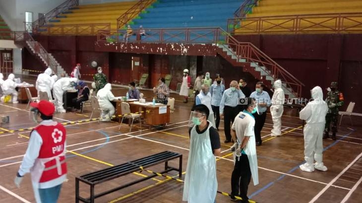 Rapid test di GOR Pangukan Kabupaten Sleman. (Foto: MP/Teresa ika)