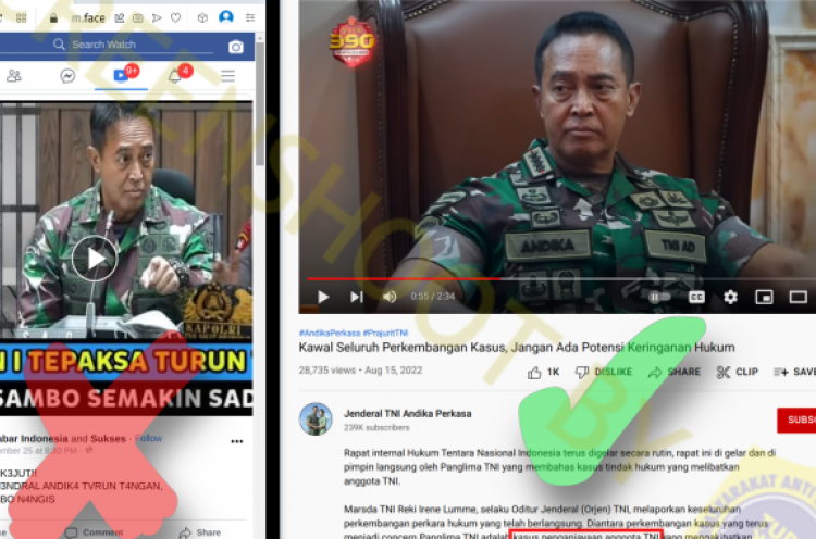 [HOAKS atau FAKTA]: Panglima TNI Turun Tangan Dalam Kasus Ferdy Sambo