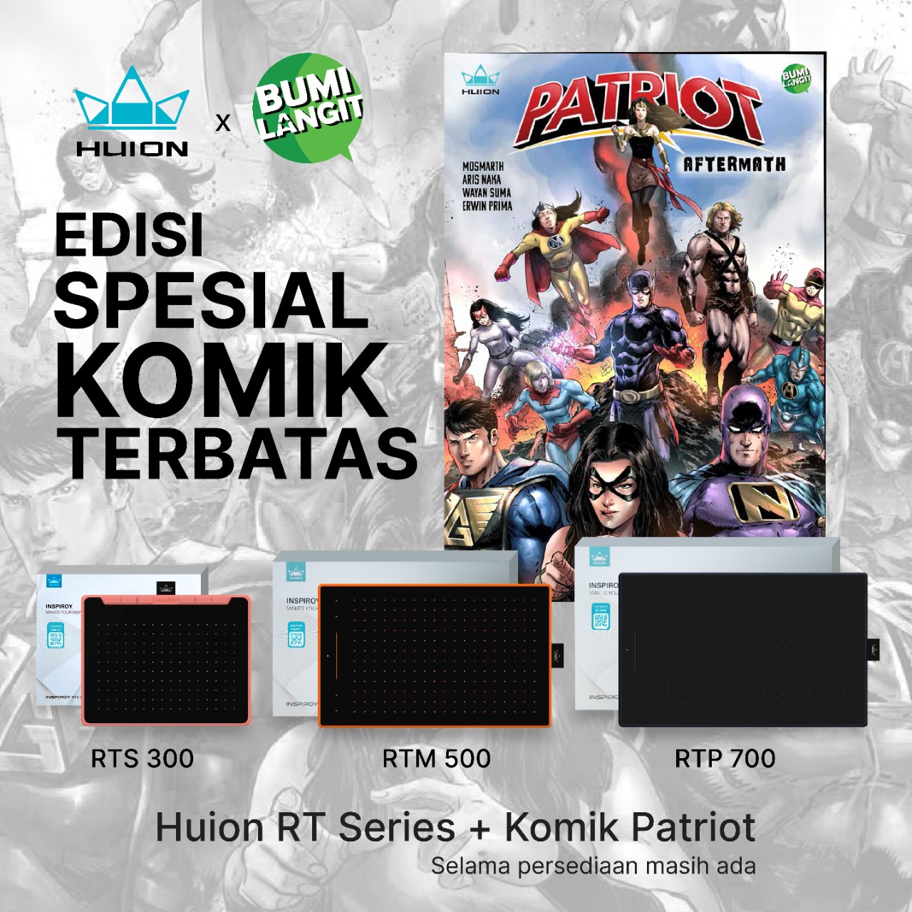 Edisi Spesial Komik Terbatas HUION x Bumi Langit. (Foto Ist)