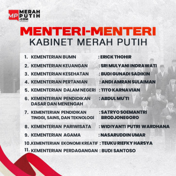 Menteri-Menteri Kabinet Merah Putih