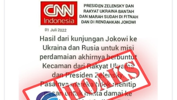 [HOAKS atau FAKTA]: Presiden Ukraina Marah terhadap Jokowi