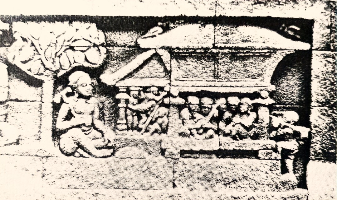 Pembangunan rumah dalam relief Candi Borobudur