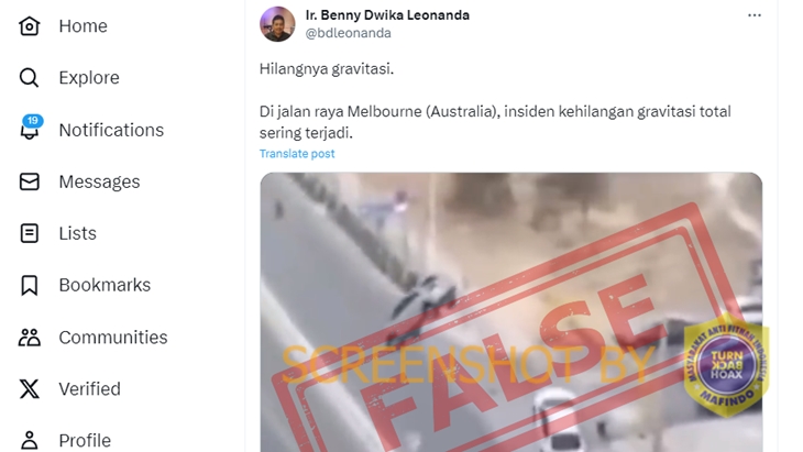 [HOAKS atau FAKTA]: Di Australia, Insiden Kehilangan Gravitasi Total Sering Terjadi
