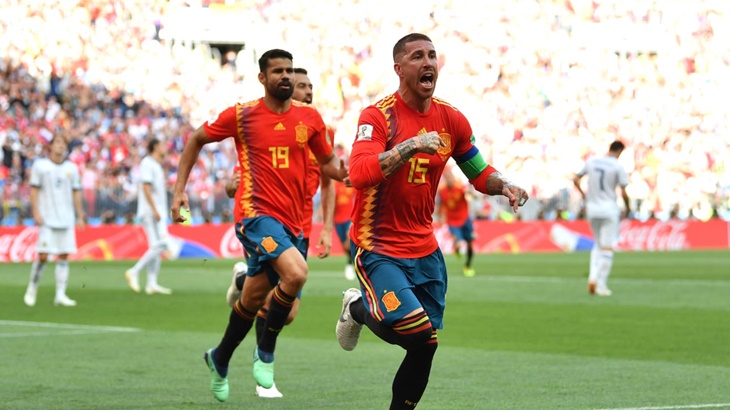 Sergio Ramos dan pemain Spanyol