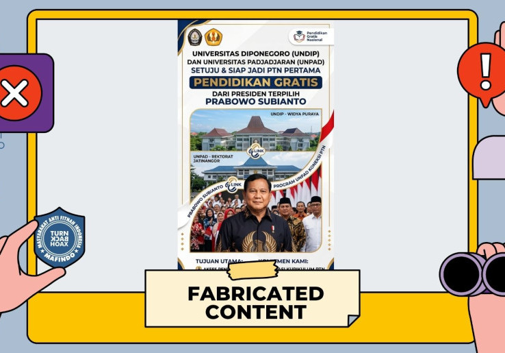 [HOAKS atau FAKTA]: Unpad dan Undip Jadi Kampus yang Ikut Program Pendidikan Gratis Prabowo