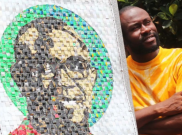 Seniman Nigeria Bikin Potret Wajah dari Sampah