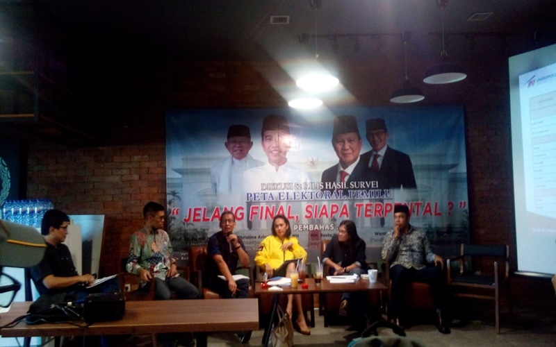 Lembaga Survei Indopolling Network merilis hasil survei Pilpres 2019