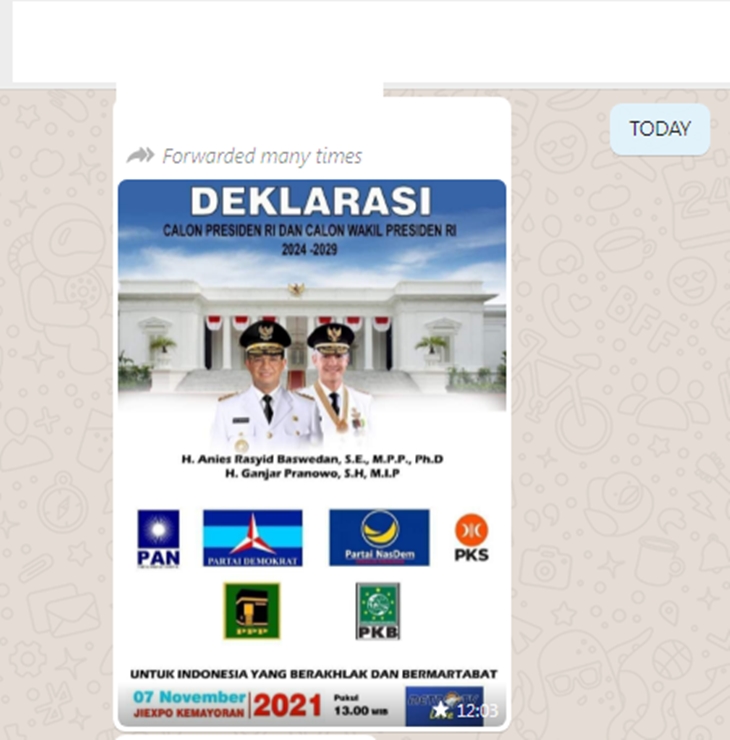 Poster deklarasi Anies-Ganjar di Pilpres 2024. Foto: Istimewa