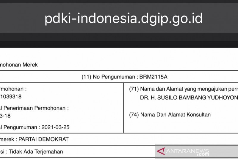 SBY Daftarkan Nama dan Logo Demokrat ke Dirjen KI, Kubu Moeldoko Protes