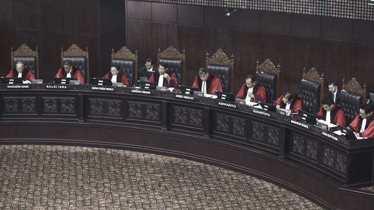 Sidang Mahkamah Konstitusi. (ANTARA FOTO/Muhammad Adimaja)