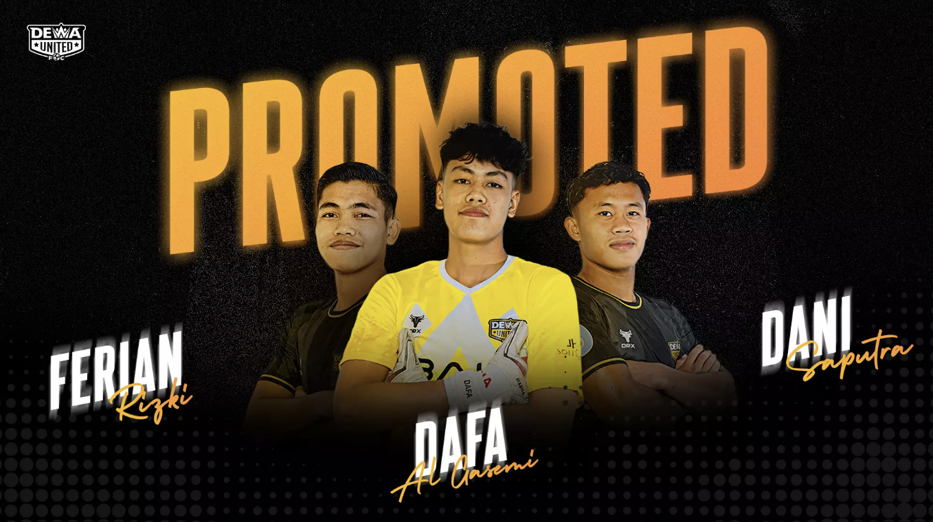 Dewa United FC Promosikan Tiga Pemain Muda ke Tim Senior